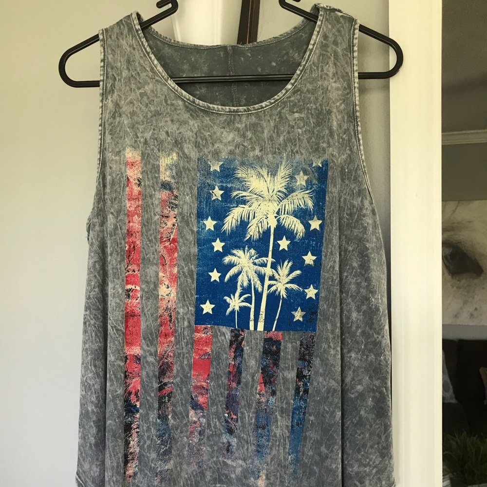 American flag tank top